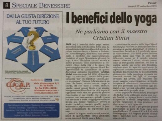 i benefici dello yoga - articolo di cristian sinisi