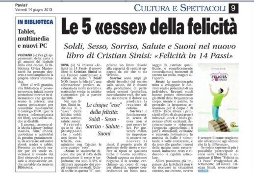 articolo - 5 esse della felicità - di cristian sinisi