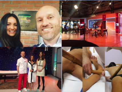 cristian sinisi a Telecolor - massaggio col bamboo