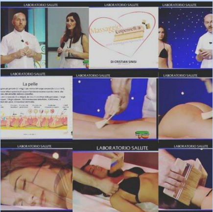 cristian sinisi a Telecolor - massaggio coi pennelli