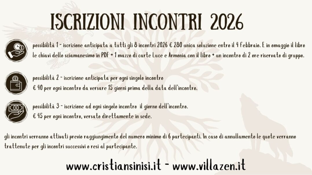 iscrizioni eventi -  VILLA ZEN 2026 